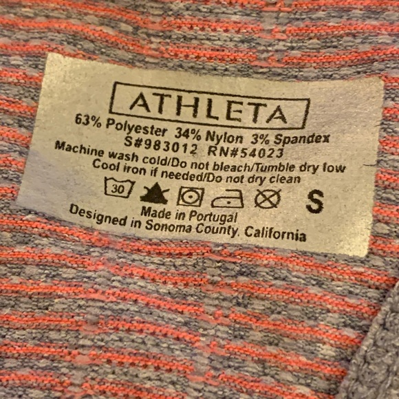 Athleta tank top in gray & orange colors SZ Small - Picture 3 of 8